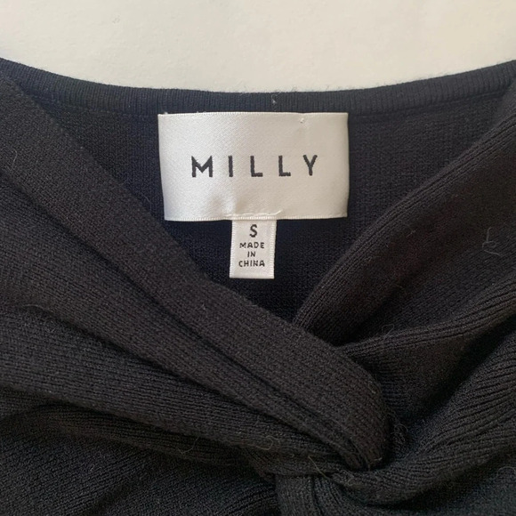 Milly Fit 'N Flare black knotted keyhole dress - Picture 3 of 6